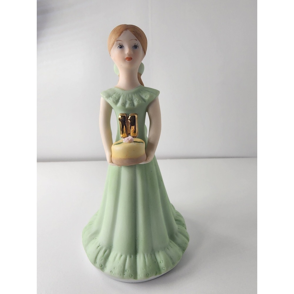 Enesco Growing Up Birthday Girl Age 11 Figurine 5.5" Brunette 1982 Vintage